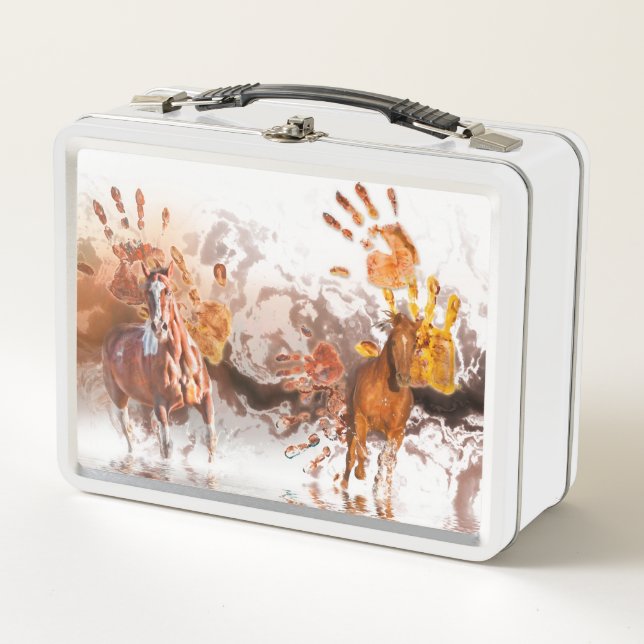 Wild Horses WILD HANDS Metal Lunch Box (Front)