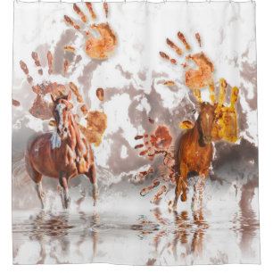 Wild Horses WILD HANDS Shower Curtain