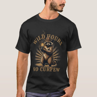 Wild Hours No Curfew Western Racoon T-Shirt