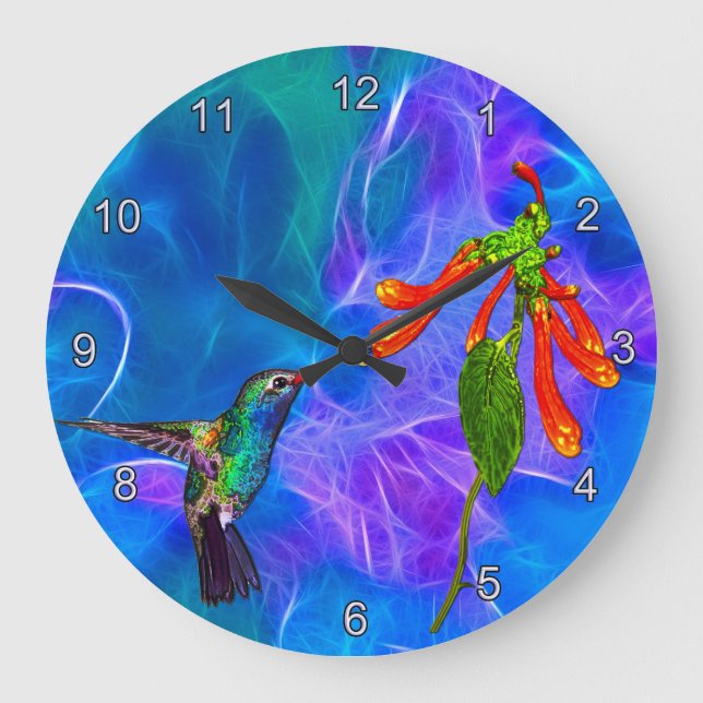 Wild Hummingbird Bird-lover's Art Clock (Front)