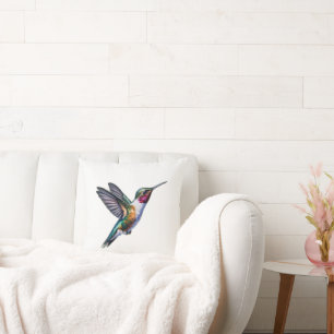 Wild Hummingbird flying Cushion
