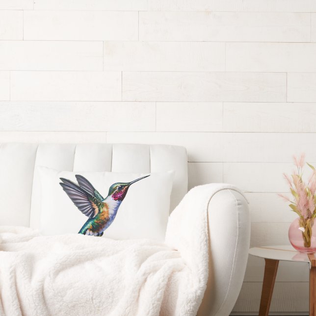 Wild Hummingbird flying Lumbar Cushion (Couch)