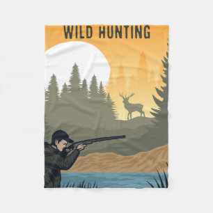 Wild hunting fleece blanket