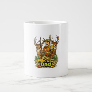Wild hunting with dad funny hunter gift idea large coffee mug