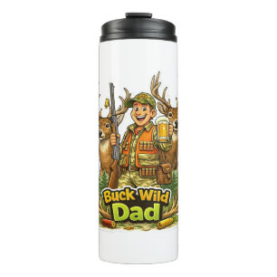 Wild hunting with dad funny hunter gift idea thermal tumbler