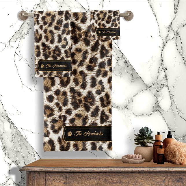 Wild Ideas Gold Label White Leopard ID1160 Bath Towel Set (Creator Uploaded)