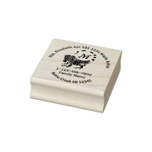 Wild Iguana Home Business Phone Number Rubber Stamp