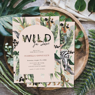 Wild In Love   Jungle Bridal Shower Invitation