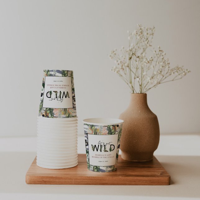 Wild In Love | Jungle Bridal Shower Paper Cups (Creator Uploaded)