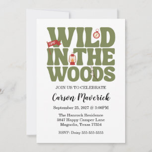 Wild In The Woods Kids Birthday Invitation