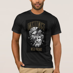 Wild Inside Instinct Wolf Statue Aesthetic Streetw T-Shirt