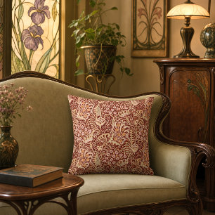 Wild Intricate Vintage Art Nouveau Floral Pattern Cushion