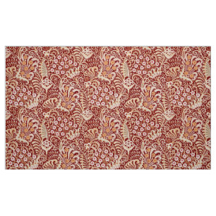 Wild Intricate Vintage Art Nouveau Floral Pattern Fabric