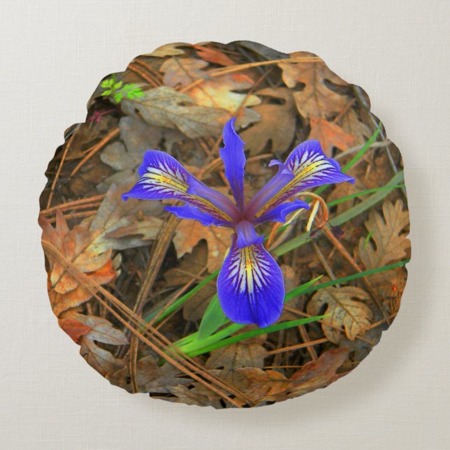 Wild Iris bloom..... Round Cushion (Front)