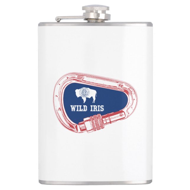 Wild Iris Climbing Carabiner Hip Flask (Front)