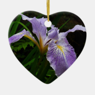 Wild Iris Flower Purple Floral Ceramic Tree Decoration