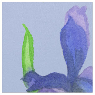 Wild Iris Flowers Purple Watercolor Blue Fabric