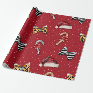 Wild & Joyful Leopard Plaid Christmas Wrapping Pap Paper