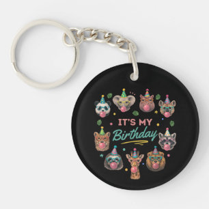 Wild Jungle Animal Birthday Party Design  Key Ring