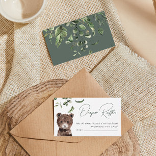Wild Jungle Animals   Baby Shower Diaper Raffle Enclosure Card