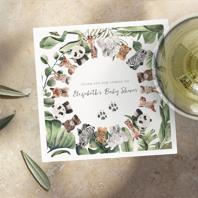 Wild Jungle Animals | Baby Shower Napkin (Creator Uploaded)