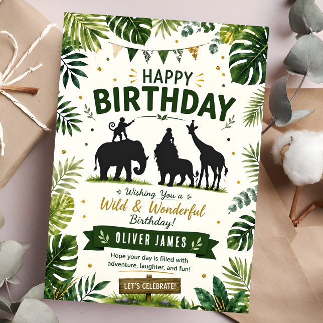 Wild Jungle Animals Birthday Card (Creator Uploaded)