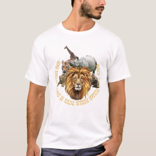 Wild Jungle Animals with Majestic Lion Centered T-Shirt