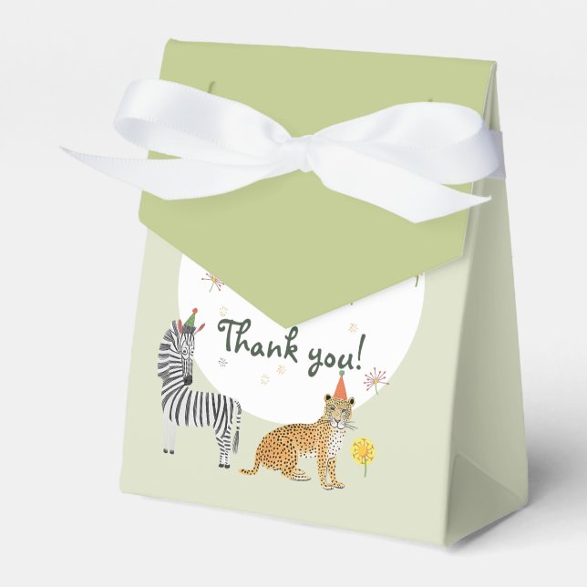 Wild Jungle Birthday Favour Box (Front Side)