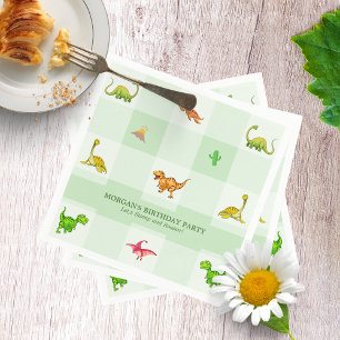 Wild Jungle Dinosaur Adventure Kids Birthday Napkin
