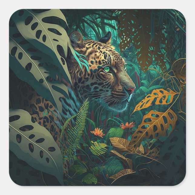 Wild Jungle Jaguar Sticker (Front)