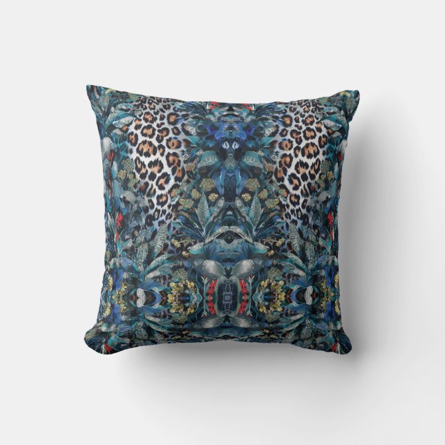 Wild Jungle Leopard Cushion (Front)