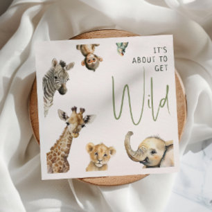 Wild Jungle Safari Animals Baby Shower Napkin