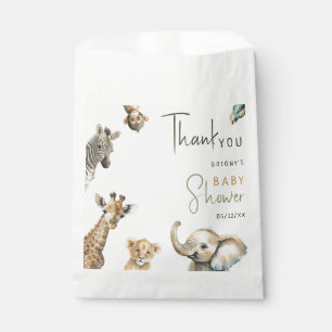 Wild Jungle Safari Animals Baby Shower Thank You Favour Bag