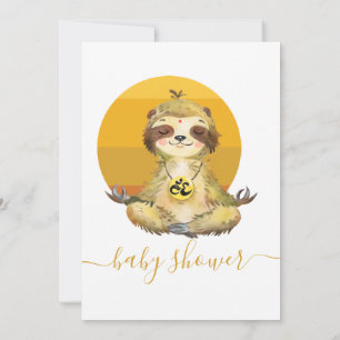 Wild Jungle Safari Animals Baby Sloth Invitation