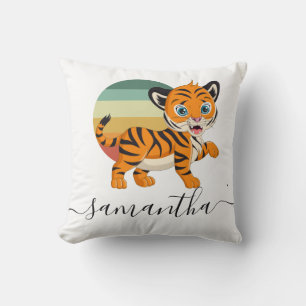 Wild Jungle Safari Animals baby Throw Pillow