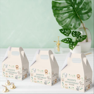 Wild Jungle Safari Animals Birthday Favour Box