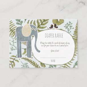Wild Jungle Safari Animals Botanical Baby Shower Enclosure Card