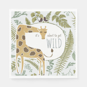 Wild Jungle Safari Animals Botanical Baby Shower Napkin