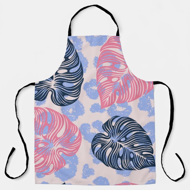 Wild jungle seamless pattern,background with hand  apron (Front)