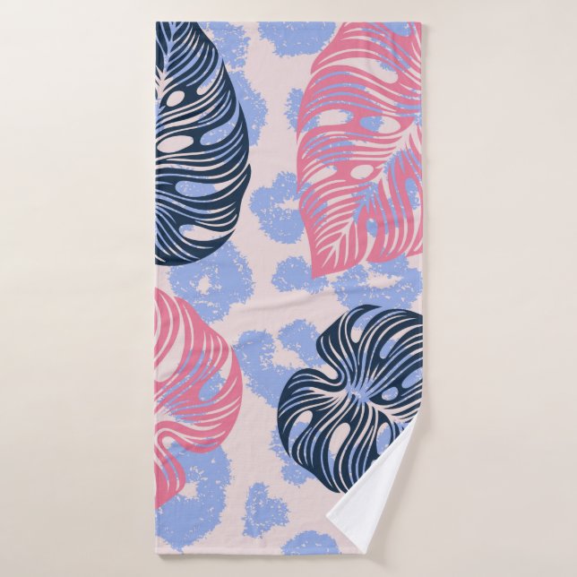 Wild jungle seamless pattern,background with hand  bath towel (Bath Towel)