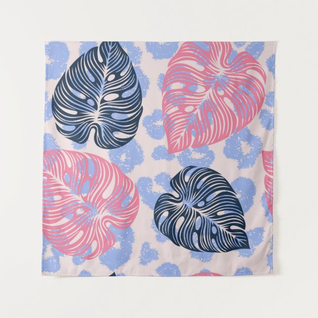 Wild jungle seamless pattern,background with hand  tapestry (Front)