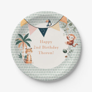 Wild Jungle Theme Birthday Party Paper Plate