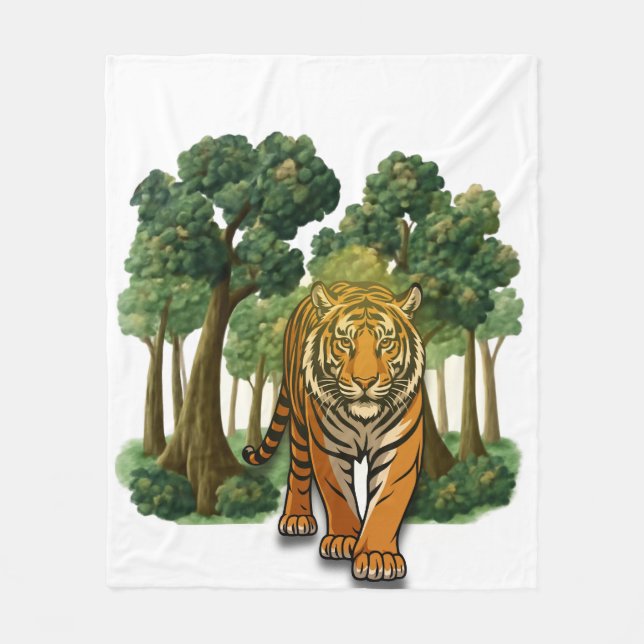 “Wild Jungle Tiger – Nature-Inspired Magnetic Fram Fleece Blanket (Front)