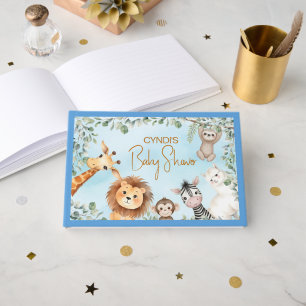 Wild Jungle Zoo Animals Baby Shower  Guest Book