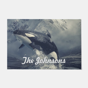 Wild Killer Whale Jumping Doormat