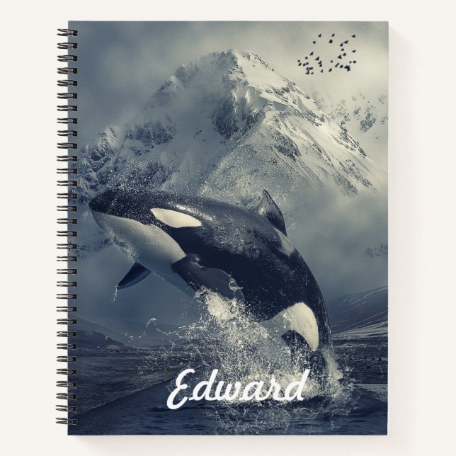 Wild Killer Whale Jumping Notebook (Front)