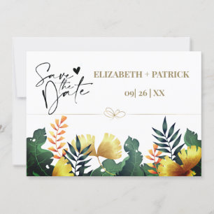 Wild leaves, save the date invitation