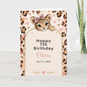 Wild Leopard 12th Birthday Party Card