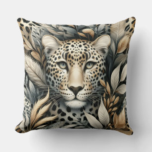 Wild Leopard In Brown Cushion