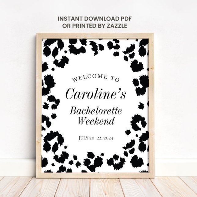Wild Leopard Print Bachelorette Party Welcome Sign (Creator Uploaded)